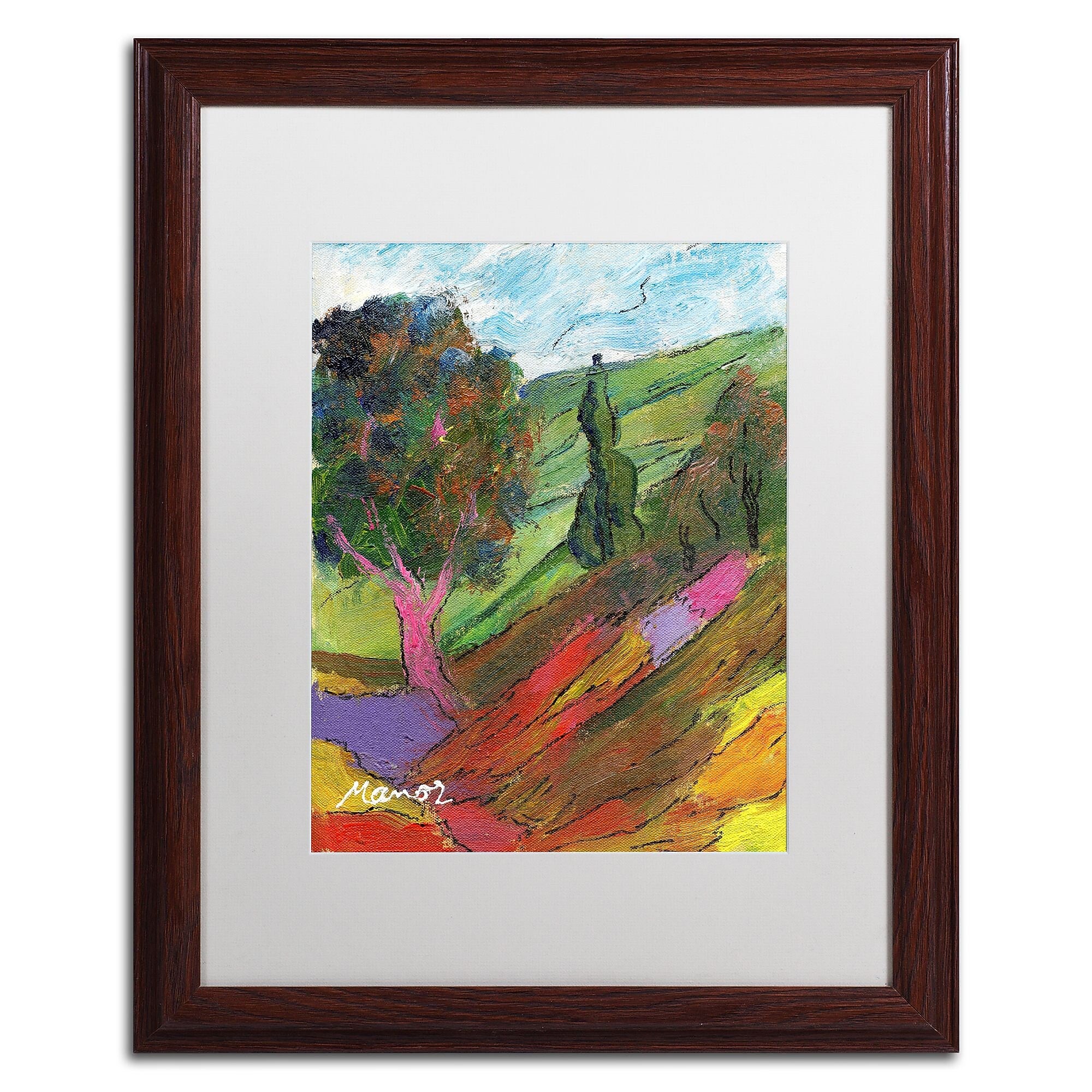 Trademark Fine Art ''Untouched Hillside'' by Manor Shadian 16" x 20" White Matted Wood Frame (MA0610-W1620MF)