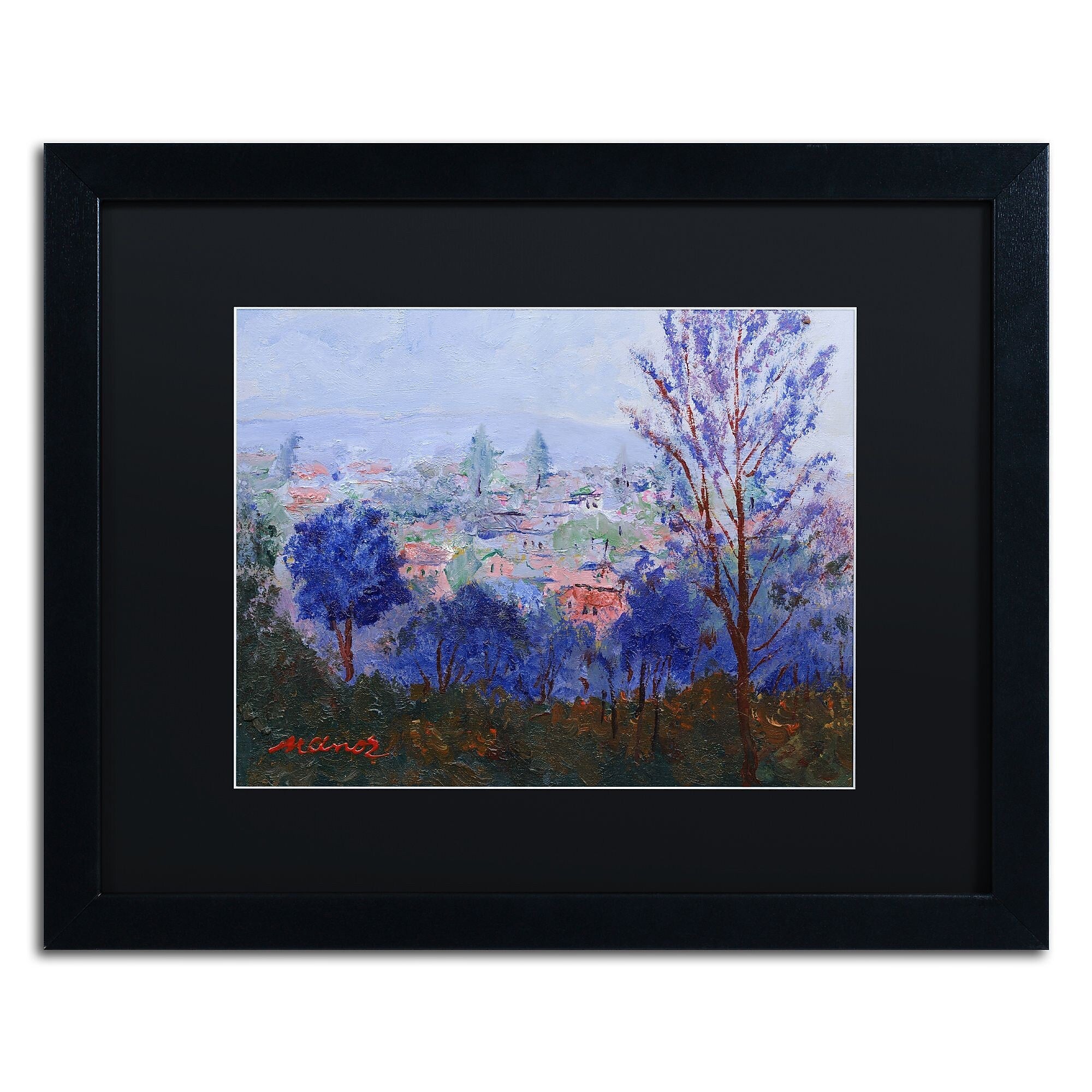 Trademark Fine Art ''Mystic Town'' by Manor Shadian 16" x 20" Black Matted Black Frame (MA0616-B1620BMF)