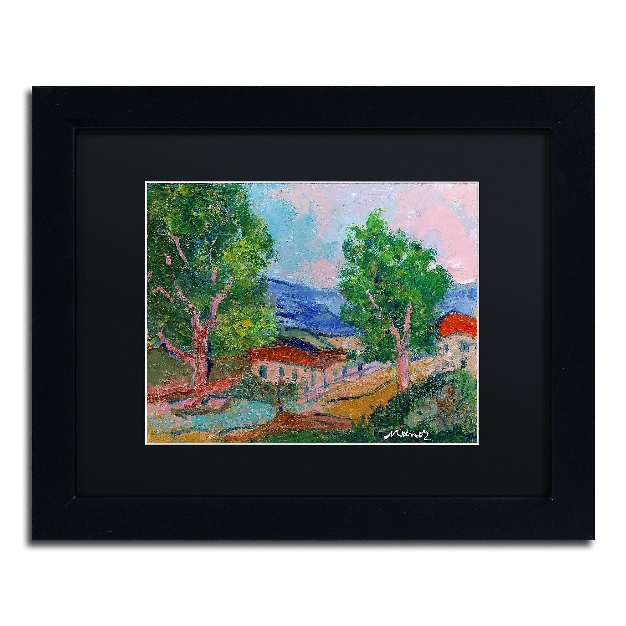 Trademark Fine Art ''Tree Valley'' by Manor Shadian 11" x 14" Black Matted Black Frame (MA0618-B1114BMF)