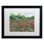 Trademark Fine Art ''Poppy Field Wood'' by Manor Shadian 16" x 20" White Matted Black Frame (MA0620-B1620MF)