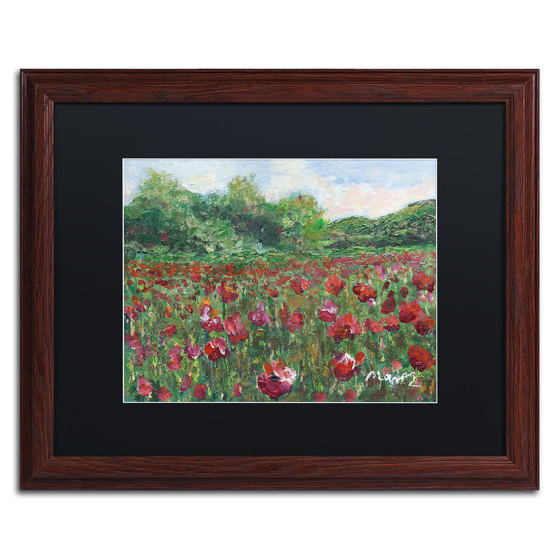 Trademark Fine Art ''Poppy Field Wood'' by Manor Shadian 16" x 20" Black Matted Wood Frame (MA0620-W1620BMF)