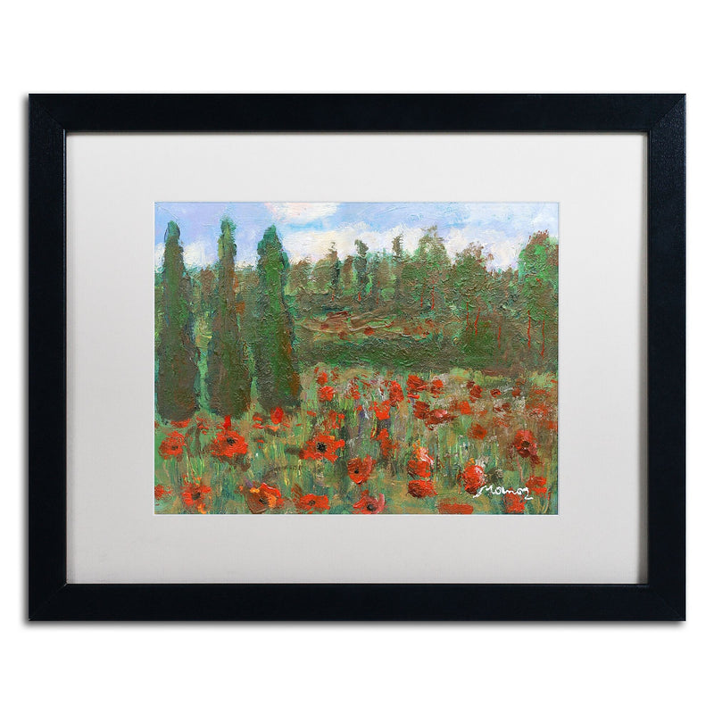 Trademark Fine Art ''Red Poppies in the Wood'' by Manor Shadian 16" x 20" White Matted Black Frame (MA0624-B1620MF)