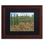 Trademark Fine Art ''Red Poppies in the Wood'' by Manor Shadian 11" x 14" Black Matted Wood Frame (MA0624-W1114BMF)