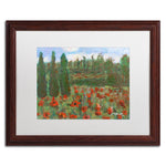Trademark Fine Art ''Red Poppies in the Wood'' by Manor Shadian 16" x 20" White Matted Wood Frame (MA0624-W1620MF)
