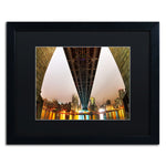 Trademark Fine Art ''Under the Qeensboro Bridge'' by David Ayash 16" x 20" Black Matted Black Frame (MA0633-B1620BMF)