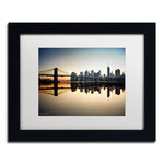 Trademark Fine Art ''Downtown NY'' by David Ayash 11" x 14" White Matted Black Frame (MA0636-B1114MF)