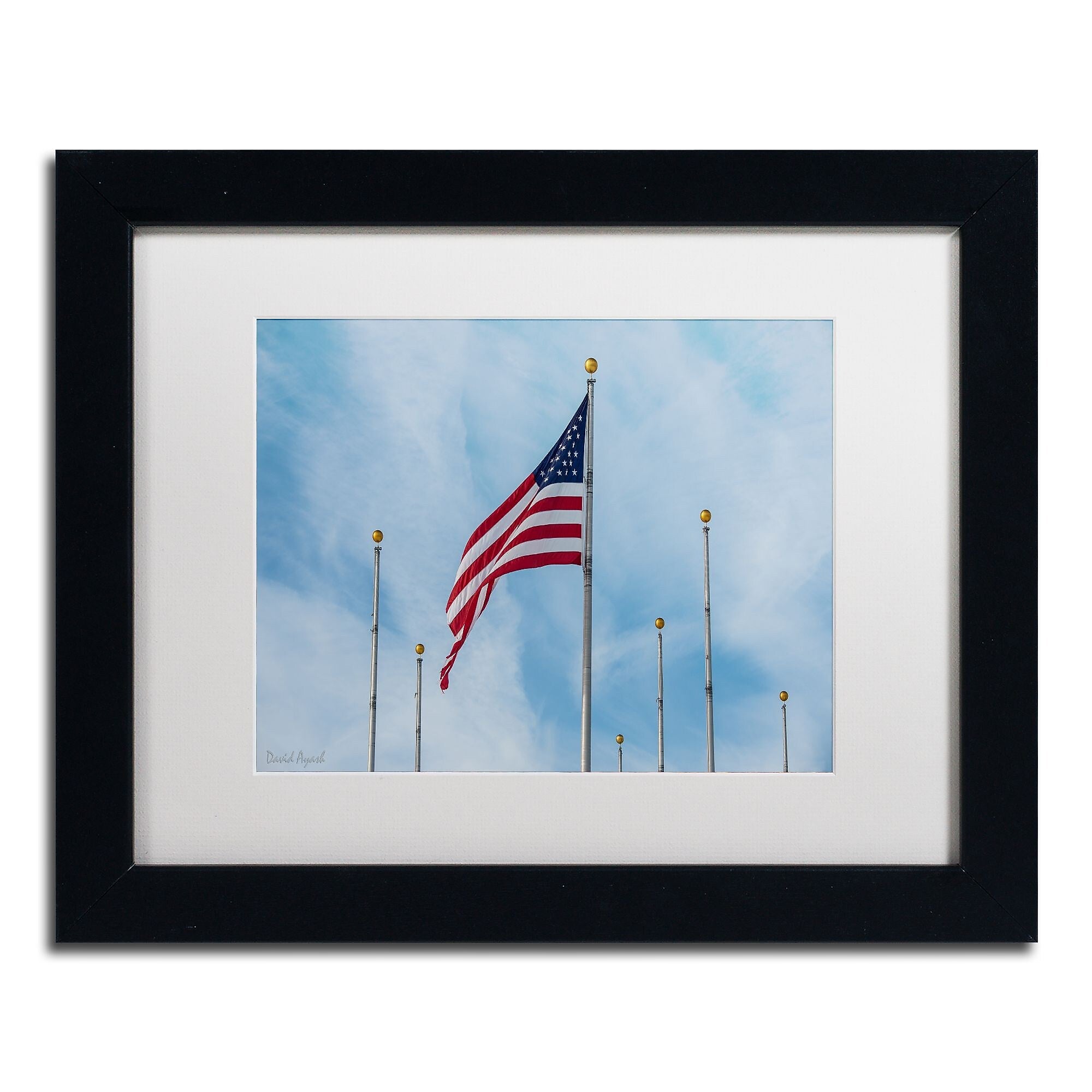 Trademark Fine Art ''Red White & Blue'' by David Ayash 11" x 14" White Matted Black Frame (MA0640-B1114MF)