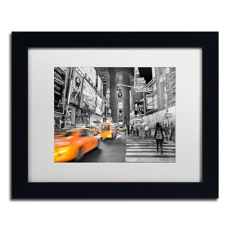 Trademark Fine Art ''Times Square'' by David Ayash 11" x 14" White Matted Black Frame (MA0643-B1114MF)