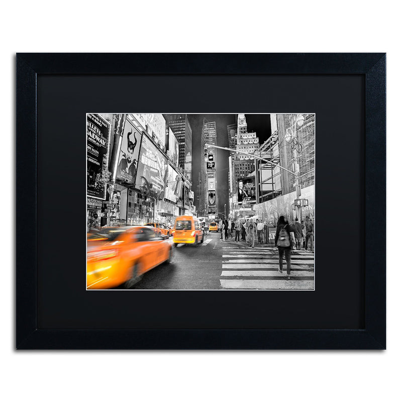 Trademark Fine Art ''Times Square'' by David Ayash 16" x 20" Black Matted Black Frame (MA0643-B1620BMF)
