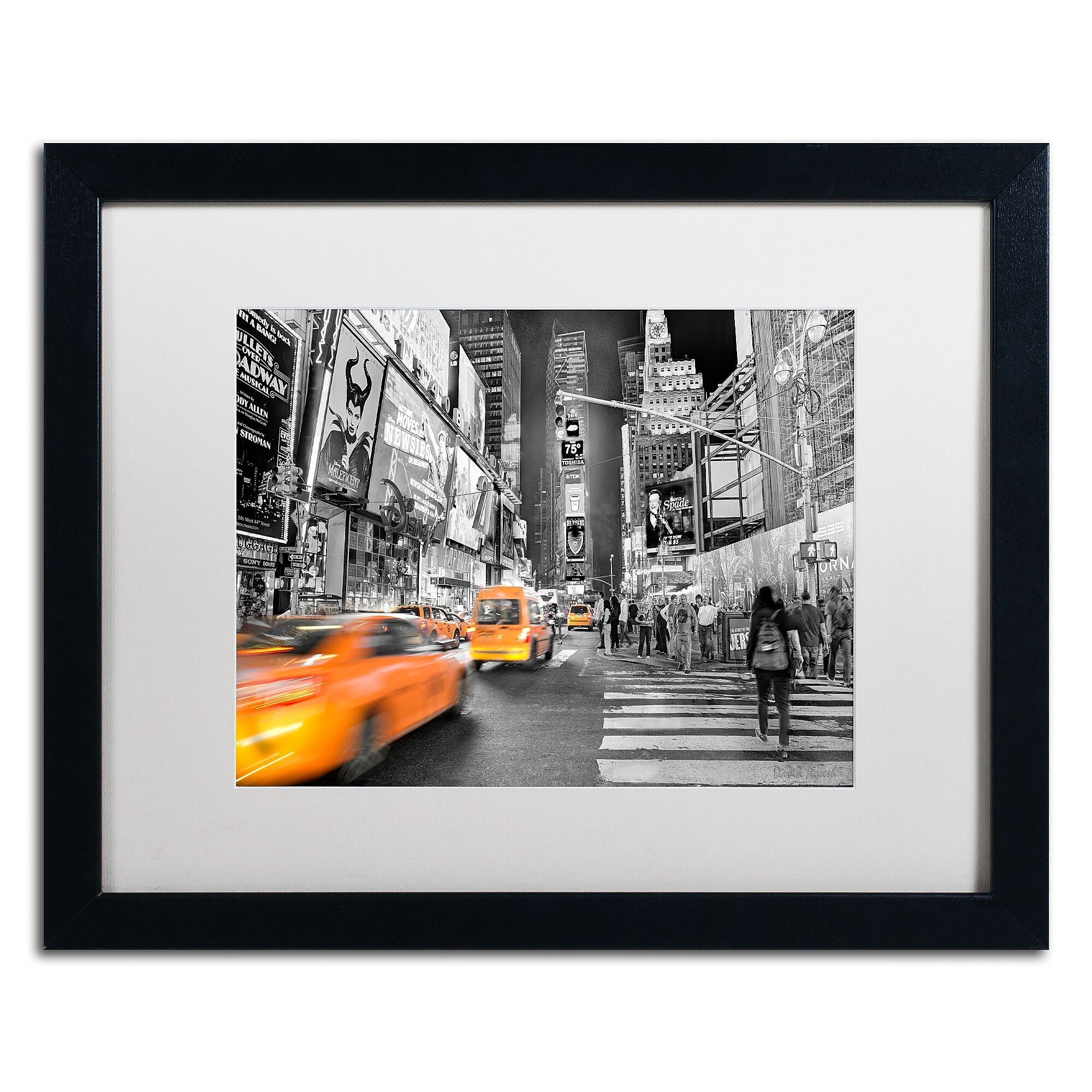 Trademark Fine Art ''Times Square'' by David Ayash 16" x 20" White Matted Black Frame (MA0643-B1620MF)