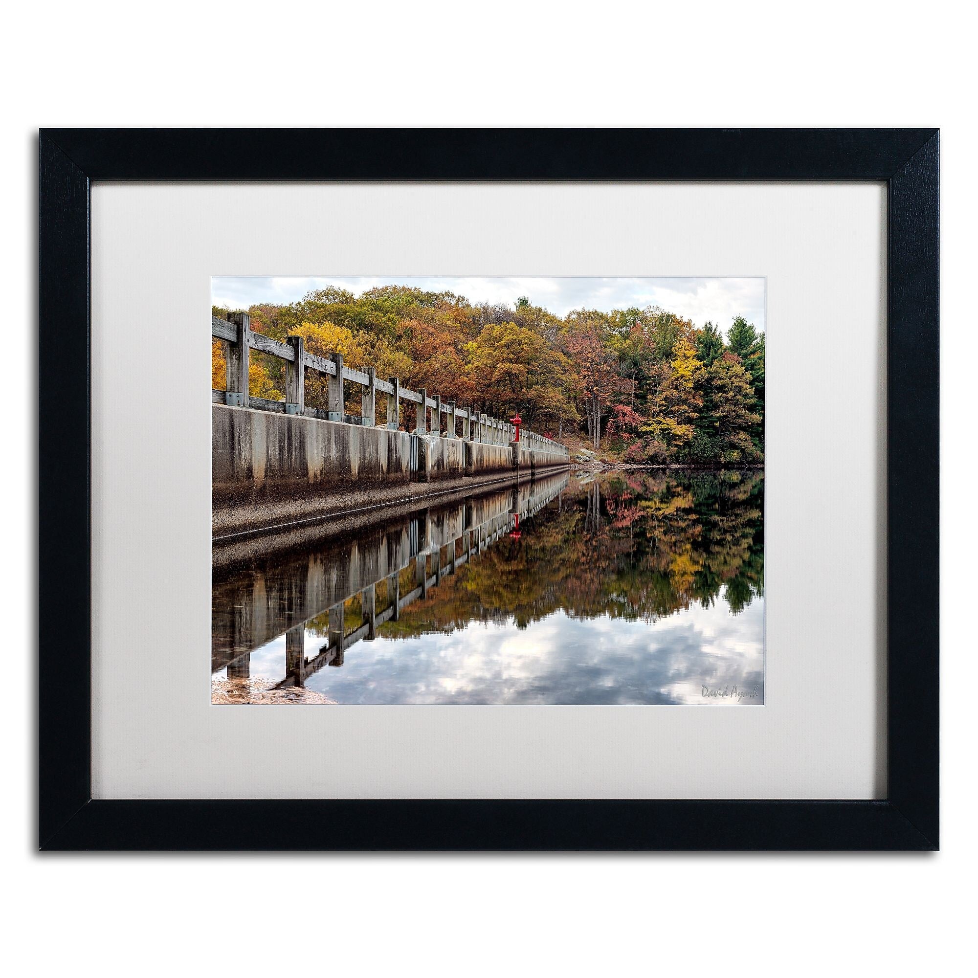 Trademark Fine Art ''New York in Fall'' by David Ayash 16" x 20" White Matted Black Frame (MA0644-B1620MF)