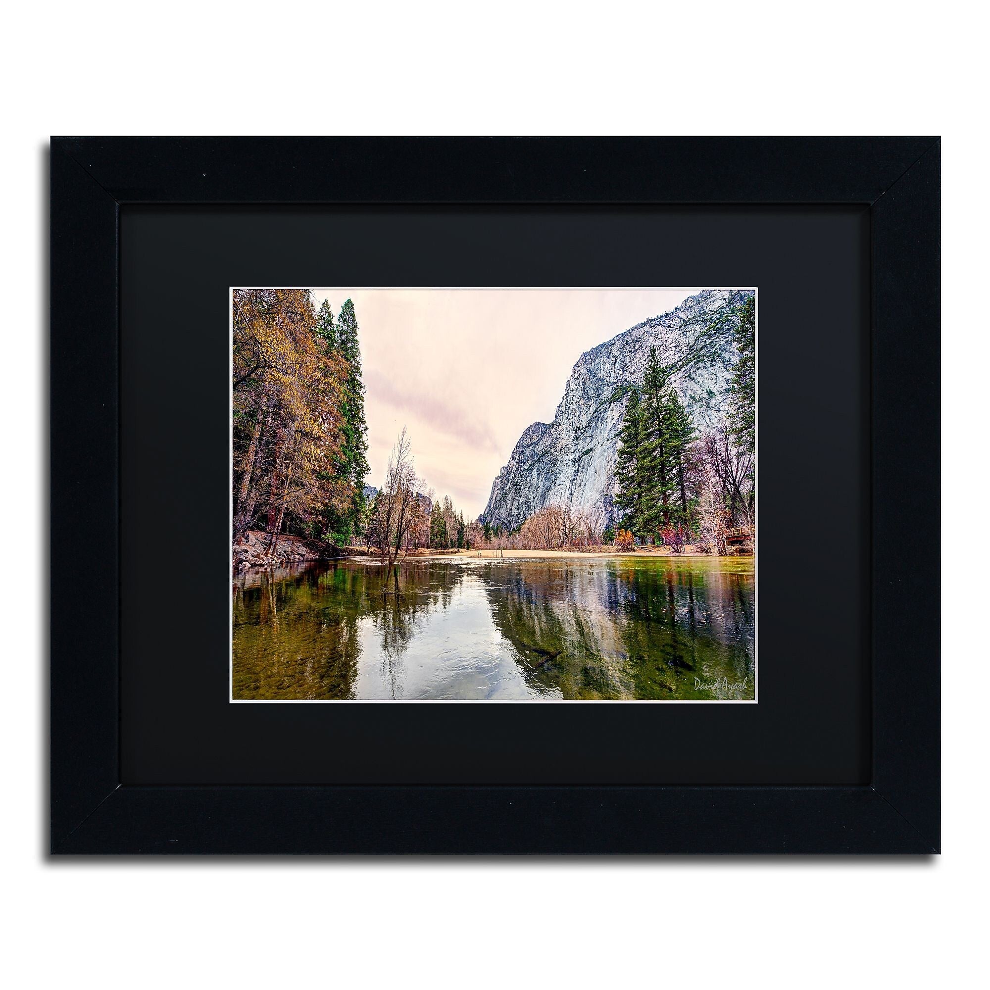 Trademark Fine Art ''Yosemite Valley'' by David Ayash 11" x 14" Black Matted Black Frame (MA0645-B1114BMF)
