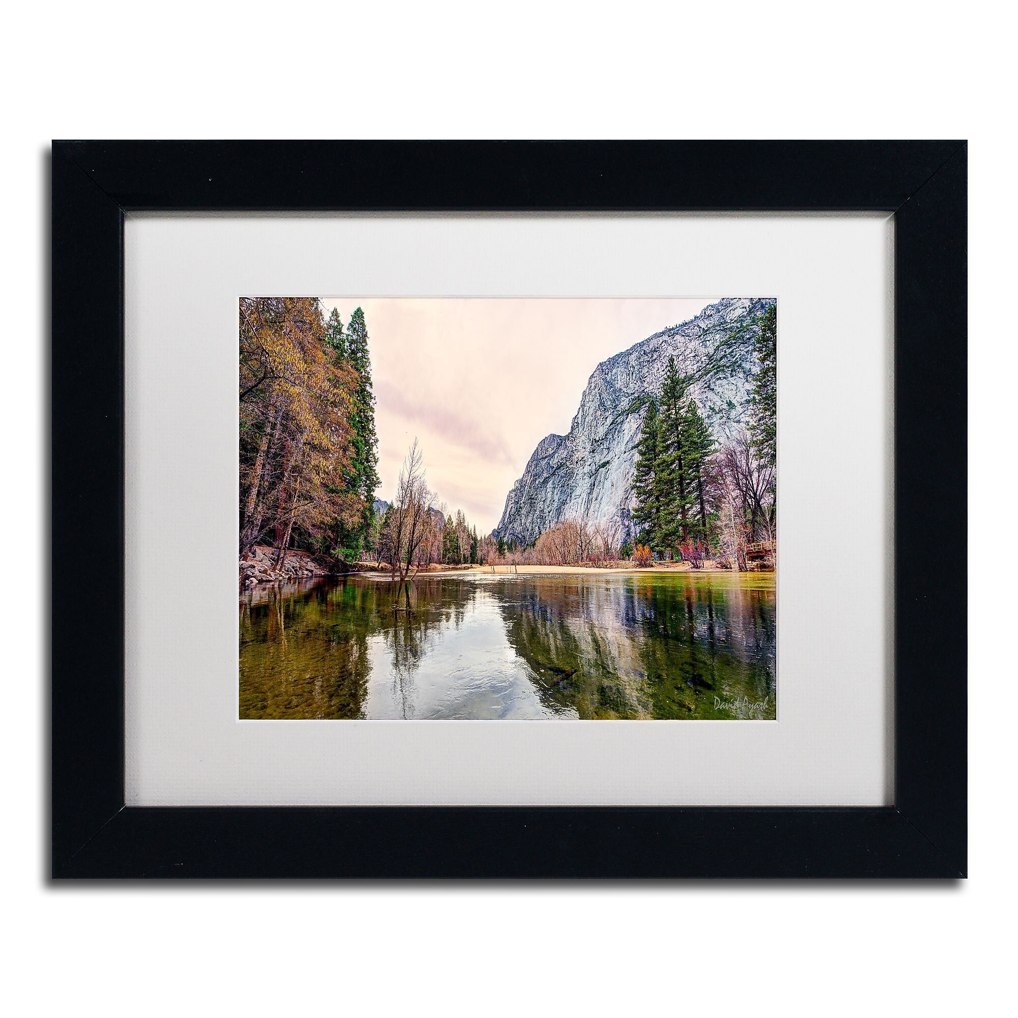 Trademark Fine Art ''Yosemite Valley'' by David Ayash 11" x 14" White Matted Black Frame (MA0645-B1114MF)