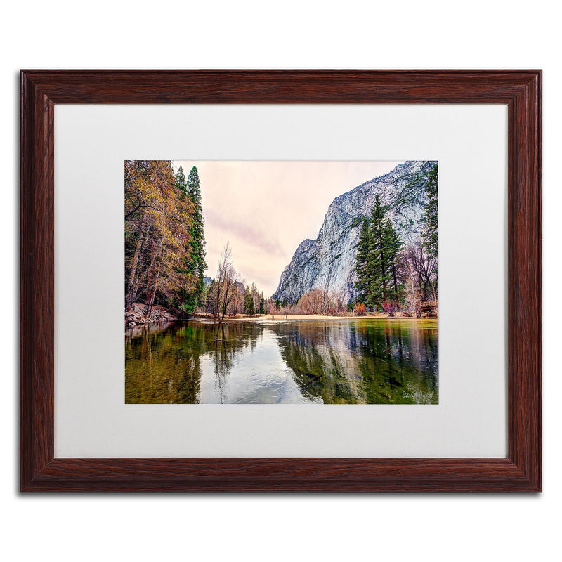 Trademark Fine Art ''Yosemite Valley'' by David Ayash 16" x 20" White Matted Wood Frame (MA0645-W1620MF)