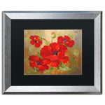 Trademark Fine Art ''Poppies'' by Rio 16" x 20" Black Matted Silver Frame (MA077-S1620BMF)