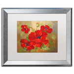 Trademark Fine Art ''Poppies'' by Rio 16" x 20" White Matted Silver Frame (MA077-S1620MF)