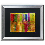 Trademark Fine Art ''Color Abstract'' by Michelle Calkins 16" x 20" Black Matted Silver Frame (MC017-S1620BMF)