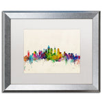 Trademark Fine Art ''Philadelphia PA'' by Michael Tompsett 16" x 20" White Matted Silver Frame (MT0379-S1620MF)