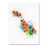 Trademark Fine Art ''Malta Map Paint Splashes'' by Michael Tompsett 35" x 47" Canvas Art (MT0508-C3547GG)