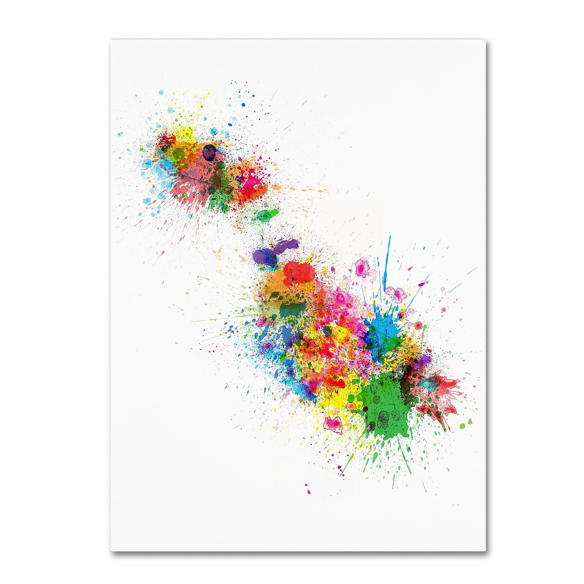 Trademark Fine Art ''Malta Map Paint Splashes'' by Michael Tompsett 35" x 47" Canvas Art (MT0508-C3547GG)