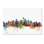 Trademark Fine Art ''Seattle Washington Skyline'' by Michael Tompsett 22" x 32" Canvas Art (MT0549-C2232GG)
