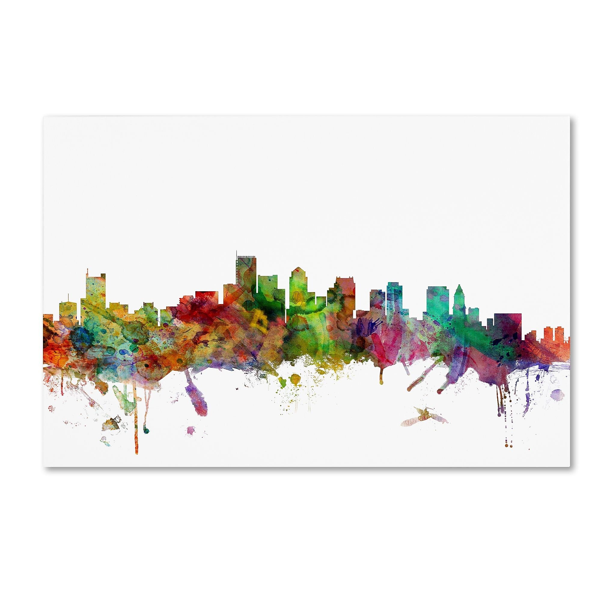 Trademark Fine Art ''Boston Massachusetts Skyline'' by Michael Tompsett 22" x 32" Canvas Art (MT0551-C2232GG)