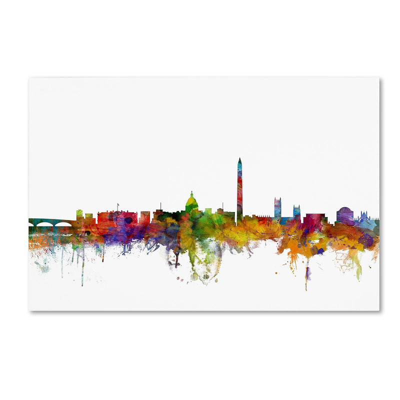 Trademark Fine Art ''Washington DC Skyline II'' by Michael Tompsett 16" x 24" Canvas Art (MT0553-C1624GG)