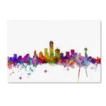 Trademark Fine Art ''Dallas Texas Skyline'' by Michael Tompsett 16" x 24" Canvas Art (MT0555-C1624GG)