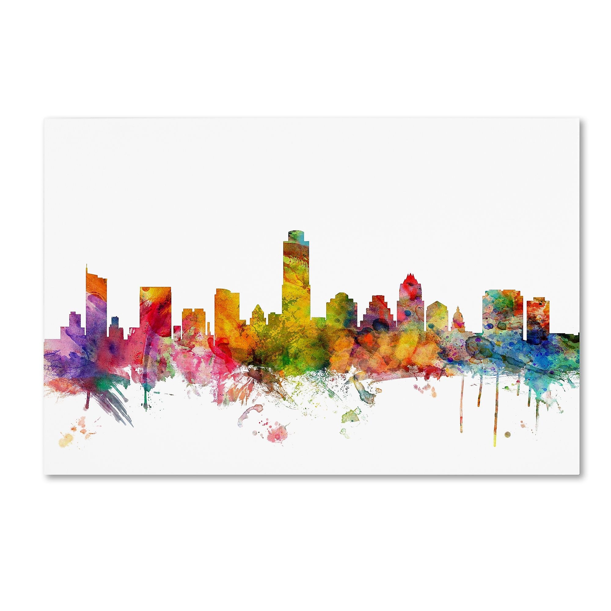Trademark Fine Art ''Austin Texas Skyline'' by Michael Tompsett 16" x 24" Canvas Art (MT0556-C1624GG)