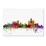 Trademark Fine Art ''Detroit Michigan Skyline'' by Michael Tompsett 22" x 32" Canvas Art (MT0557-C2232GG)
