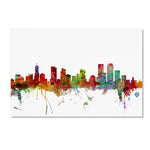 Trademark Fine Art ''Denver Colorado Skyline'' by Michael Tompsett 16" x 24" Canvas Art (MT0558-C1624GG)