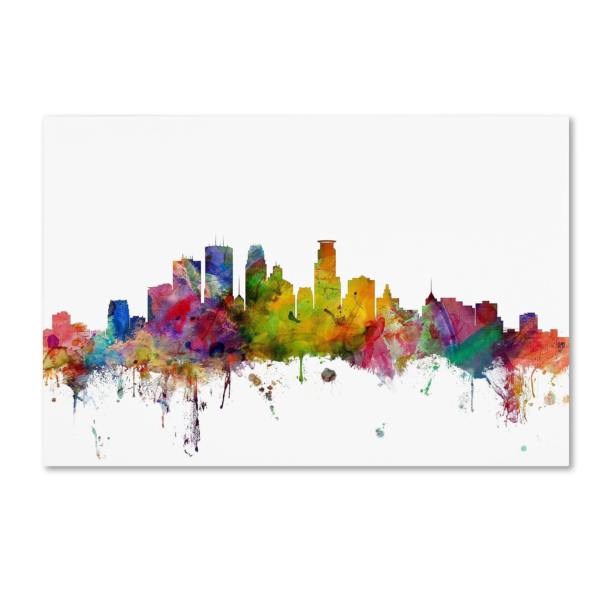 Trademark Fine Art ''Minneapolis Minnesota Skyline'' by Michael Tompsett 22" x 32" Canvas Art (MT0563-C2232GG)