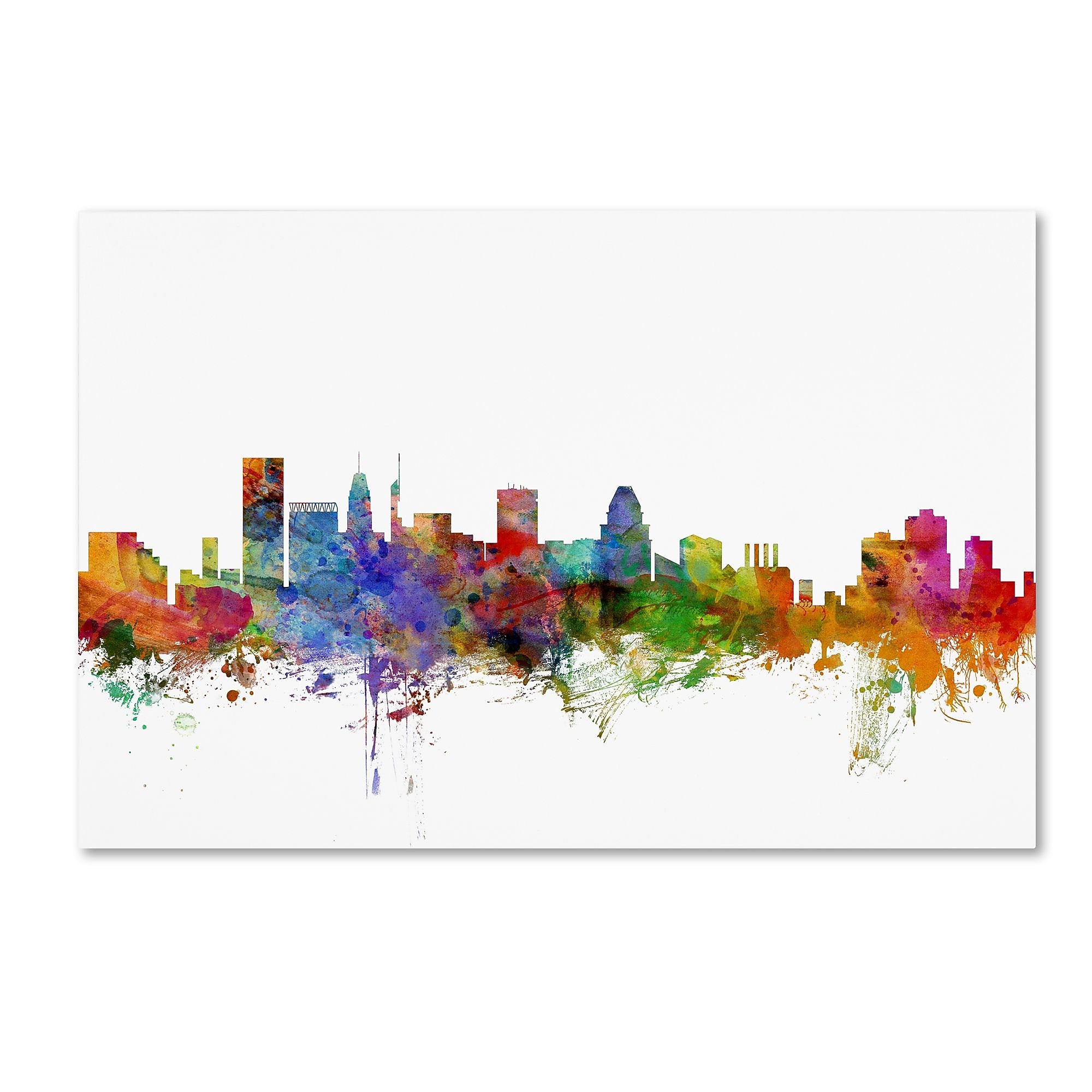 Trademark Fine Art ''Baltimore Maryland Skyline'' by Michael Tompsett 22" x 32" Canvas Art (MT0565-C2232GG)