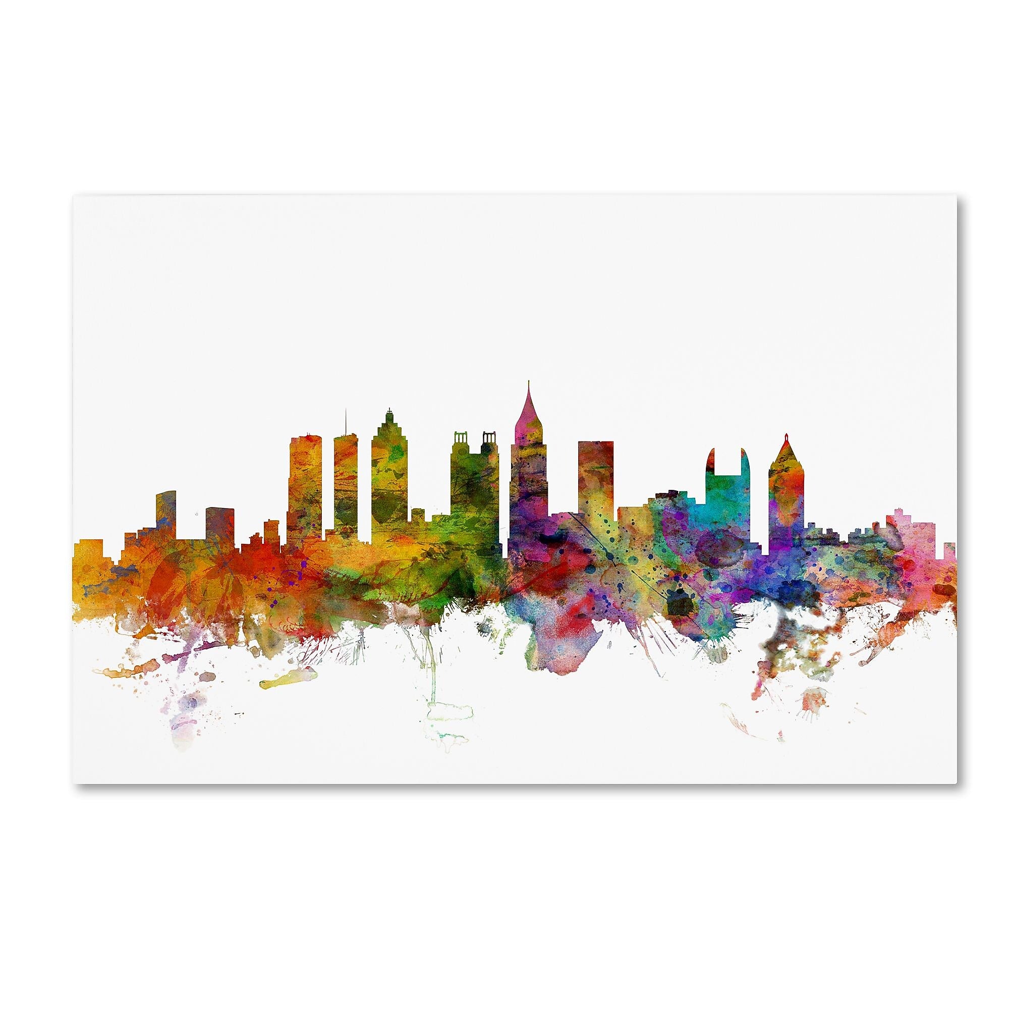 Trademark Fine Art ''Atlanta Georgia Skyline'' by Michael Tompsett 16" x 24" Canvas Art (MT0566-C1624GG)