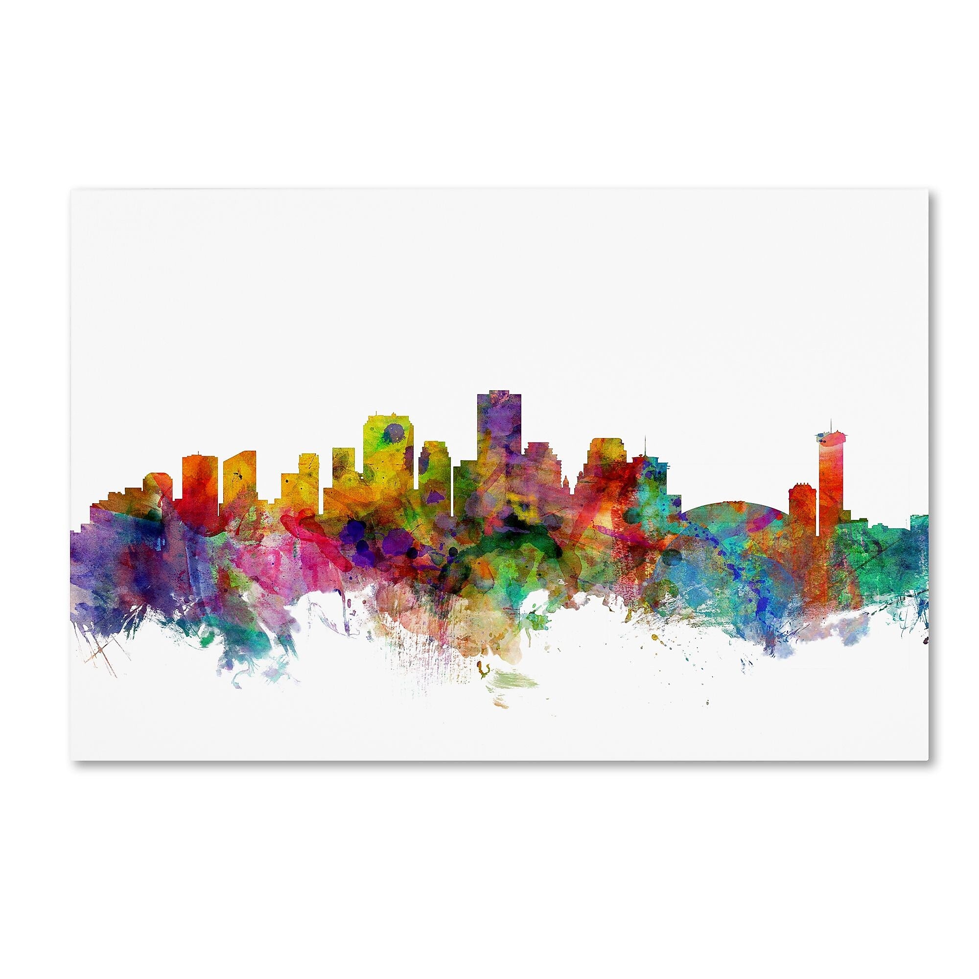 Trademark Fine Art ''New Orleans Louisiana Skyline'' by Michael Tompsett 16" x 24" Canvas Art (MT0571-C1624GG)