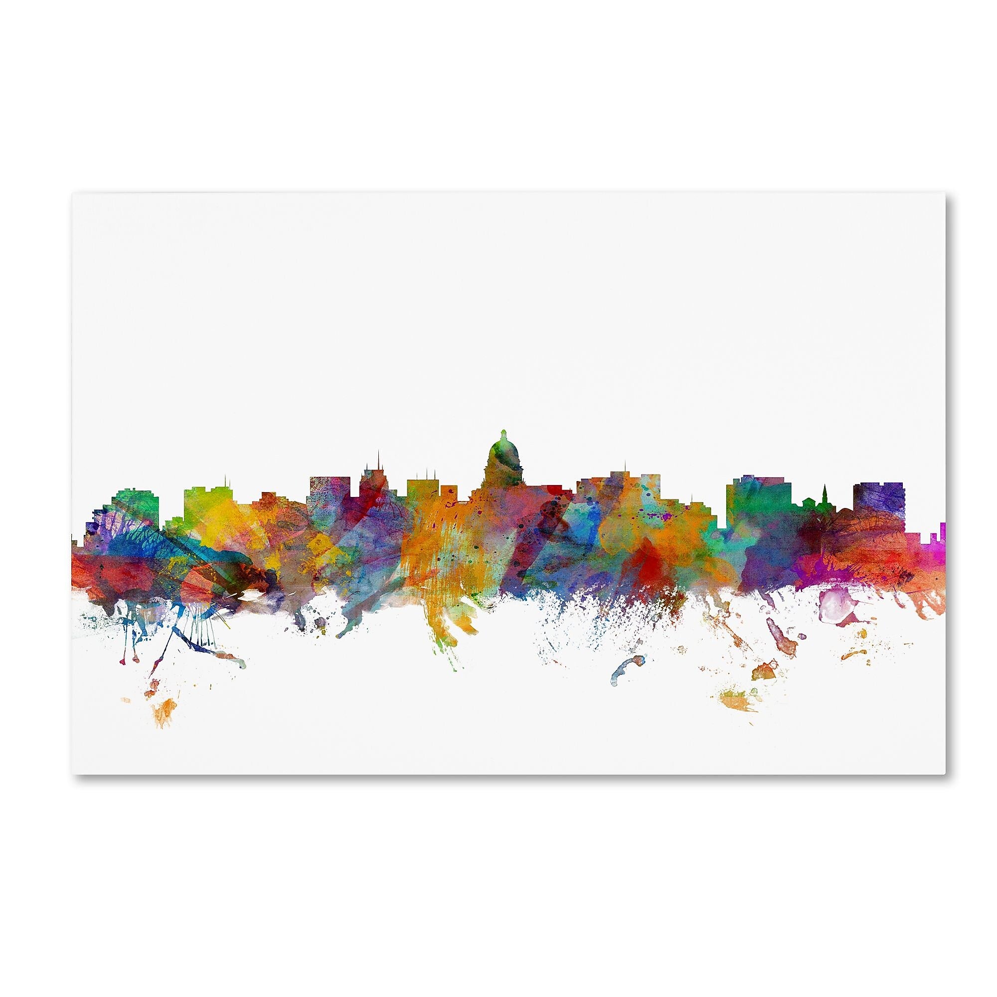 Trademark Fine Art ''Madison Wisconsin Skyline'' by Michael Tompsett 16" x 24" Canvas Art (MT0577-C1624GG)