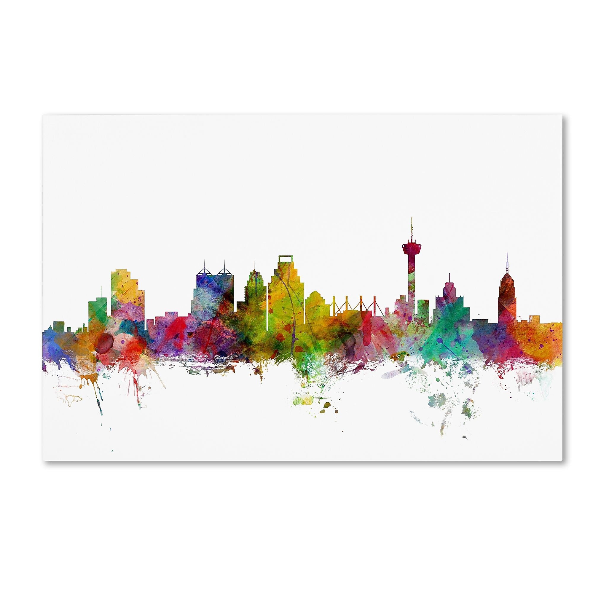Trademark Fine Art ''San Antonio Texas Skyline'' by Michael Tompsett 16" x 24" Canvas Art (MT0579-C1624GG)