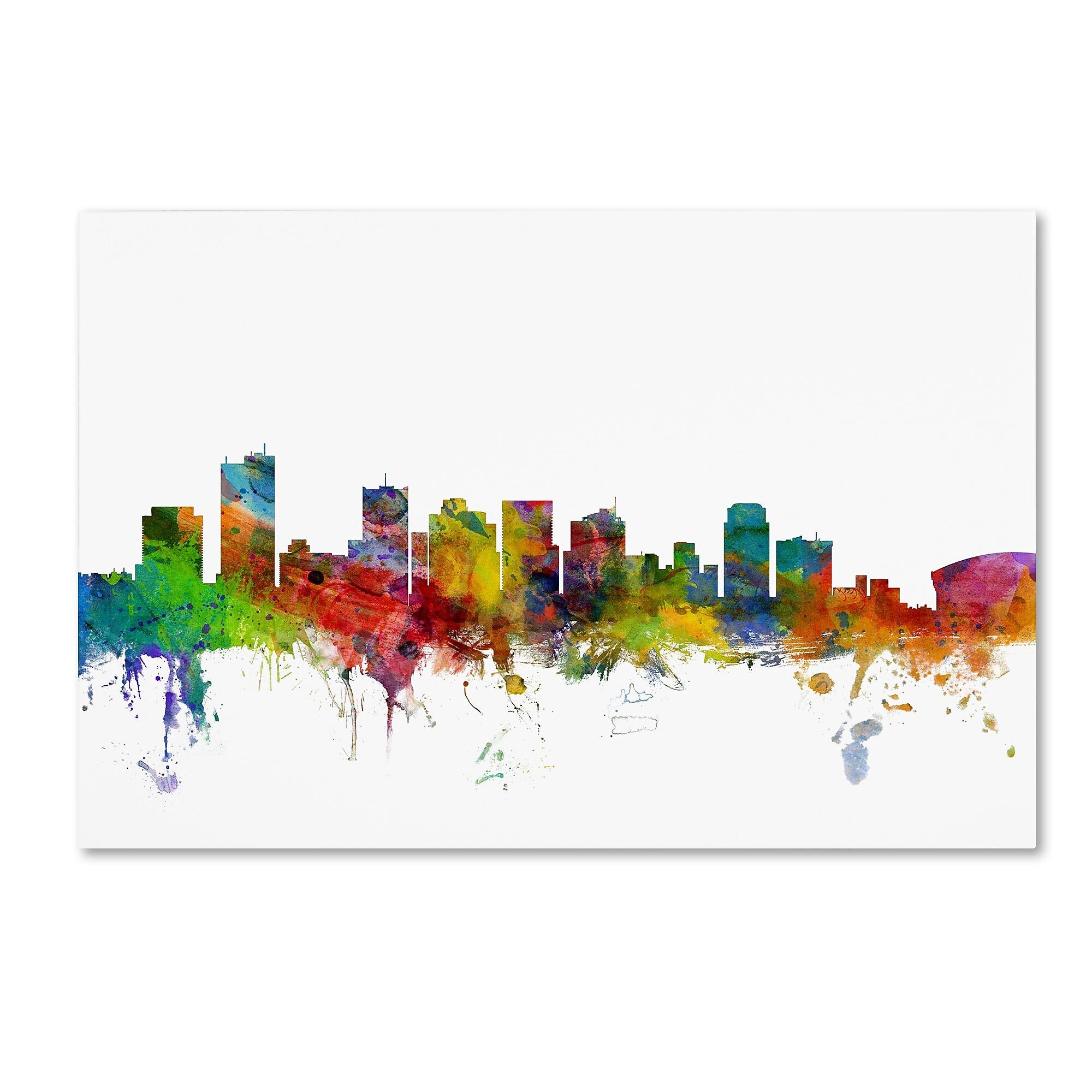 Trademark Fine Art ''Phoenix Arizona Skyline'' by Michael Tompsett 16" x 24" Canvas Art (MT0587-C1624GG)