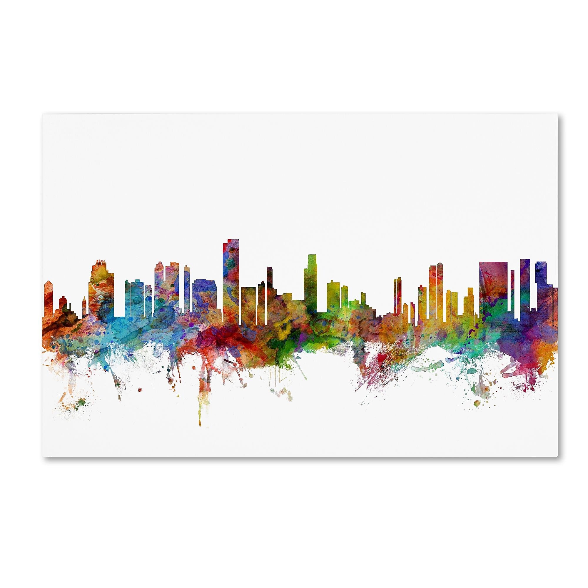 Trademark Fine Art ''Honolulu Hawaii Skyline'' by Michael Tompsett 16" x 24" Canvas Art (MT0590-C1624GG)