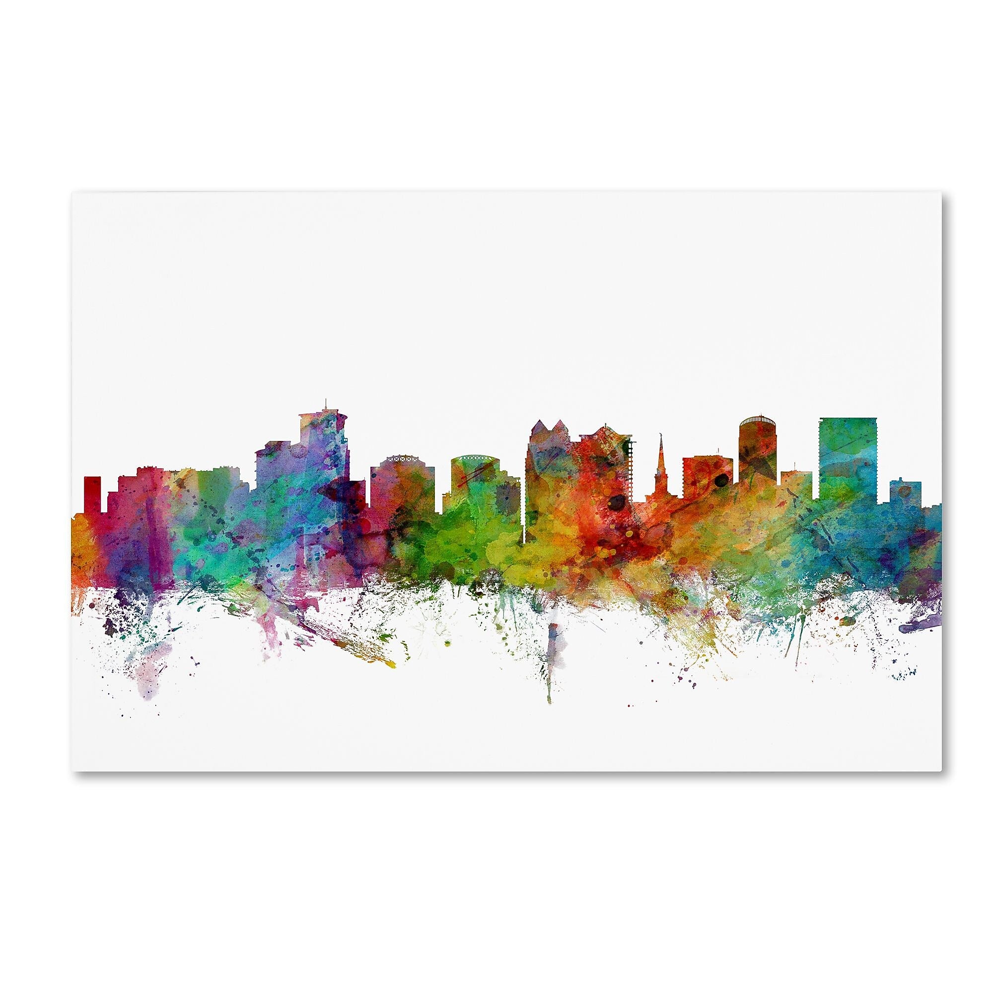 Trademark Fine Art ''Orlando Florida Skyline'' by Michael Tompsett 16" x 24" Canvas Art (MT0596-C1624GG)