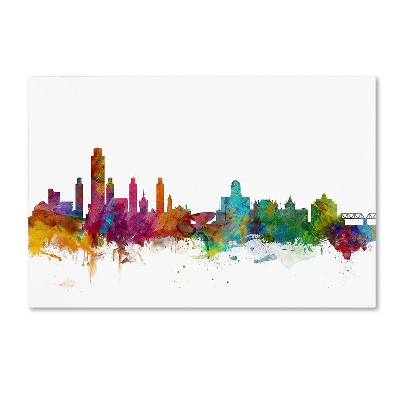 Trademark Fine Art ''Albany New York Skyline'' by Michael Tompsett 16" x 24" Canvas Art (MT0599-C1624GG)