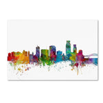 Trademark Fine Art ''Corpus Christie Texas Skyline'' by Michael Tompsett 16" x 24" Canvas Art (MT0600-C1624GG)