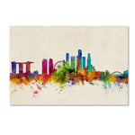 Trademark Fine Art ''Singapore Skyline'' by Michael Tompsett 16" x 24" Canvas Art (MT0606-C1624GG)