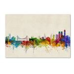 Trademark Fine Art ''Istanbul Turkey Skyline'' by Michael Tompsett 16" x 24" Canvas Art (MT0607-C1624GG)