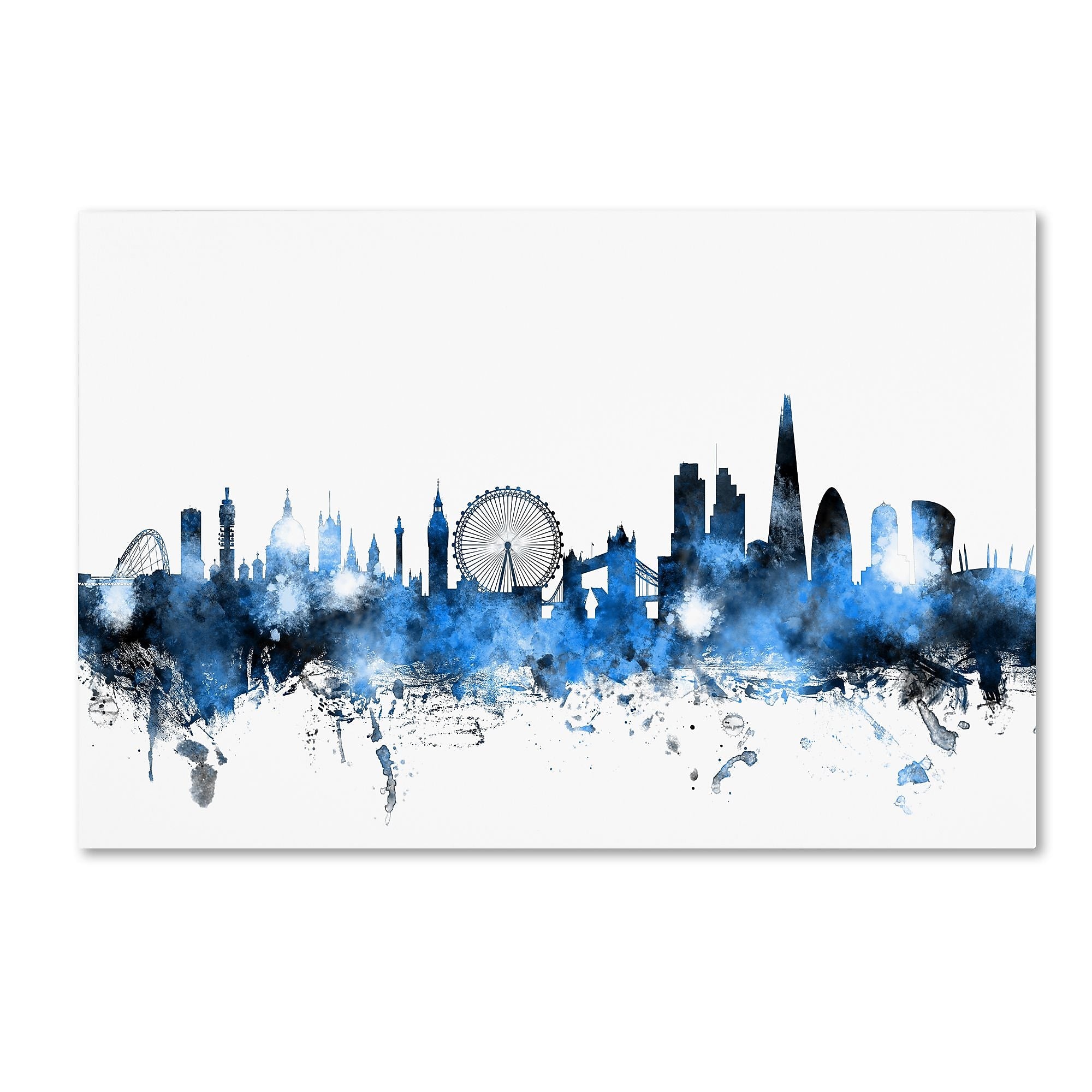Trademark Fine Art ''London England Skyline'' by Michael Tompsett 16" x 24" Canvas Art (MT0613-C1624GG)