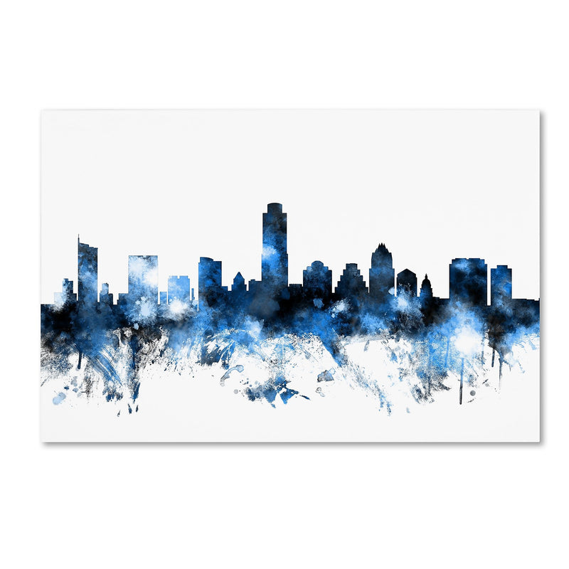 Trademark Fine Art ''Austin Texas Skyline II'' by Michael Tompsett 16" x 24" Canvas Art (MT0614-C1624GG)
