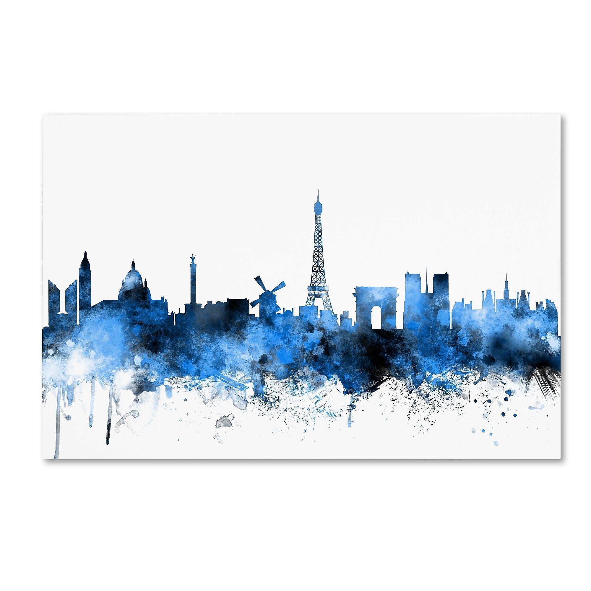 Trademark Fine Art ''Paris France Skyline'' by Michael Tompsett 22" x 32" Canvas Art (MT0615-C2232GG)