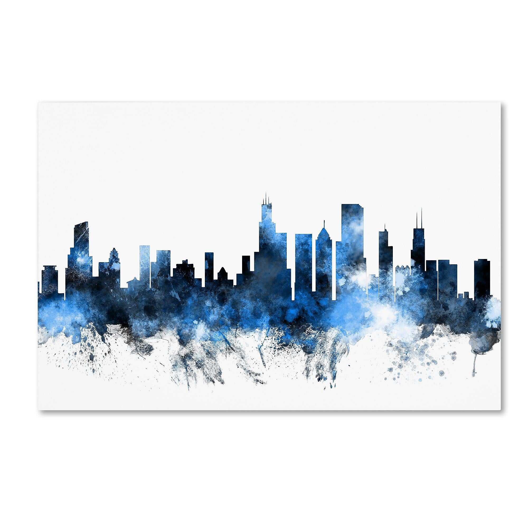 Trademark Fine Art ''Chicago Illinois Skyline II'' by Michael Tompsett 22" x 32" Canvas Art (MT0621-C2232GG)