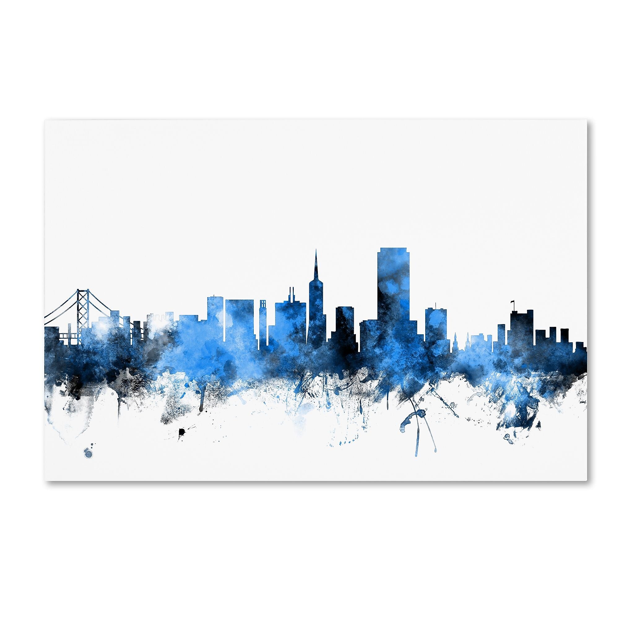 Trademark Fine Art ''San Francisco City Skyline II'' by Michael Tompsett 22" x 32" Canvas Art (MT0623-C2232GG)