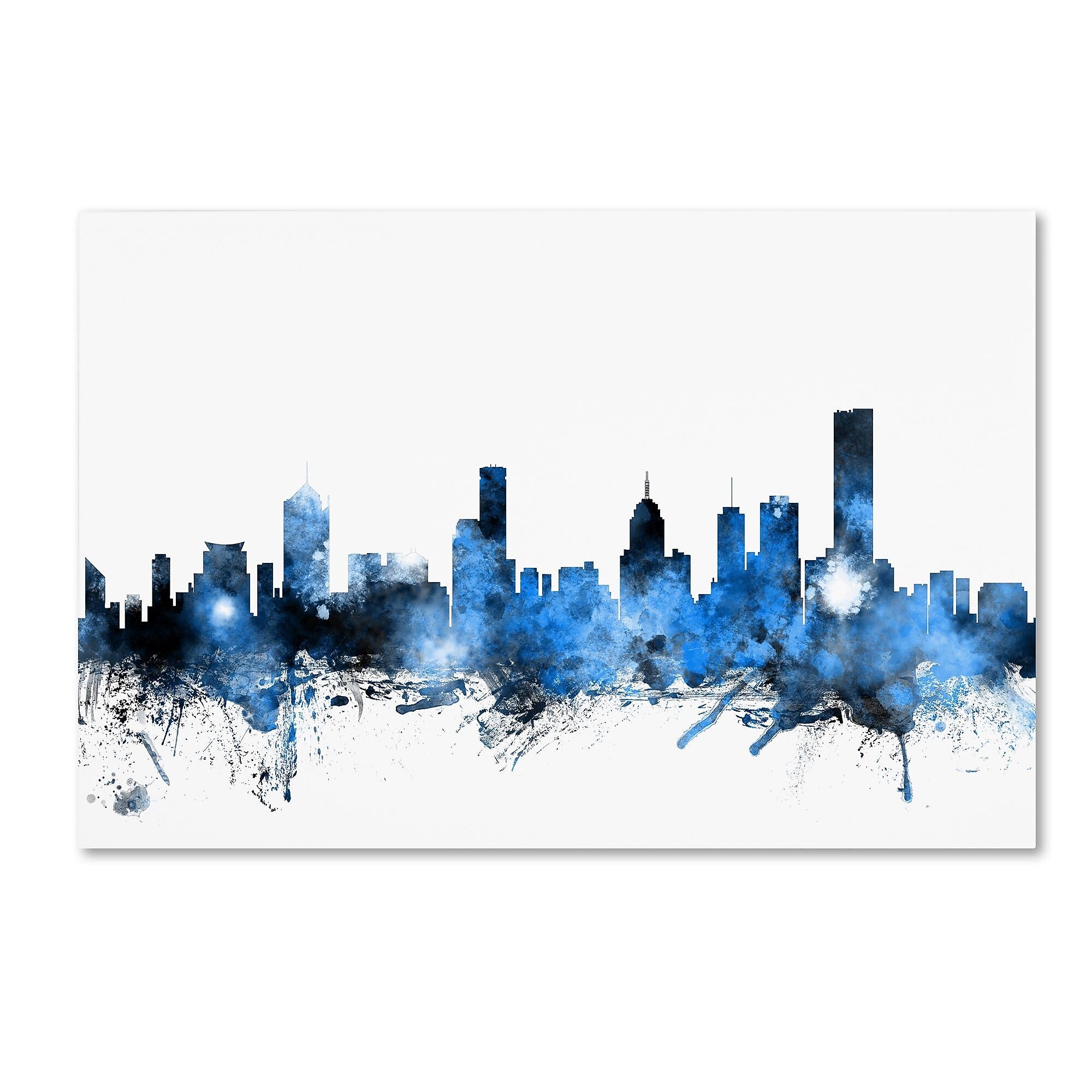Trademark Fine Art ''Melbourne Australia Skyline'' by Michael Tompsett 16" x 24" Canvas Art (MT0627-C1624GG)